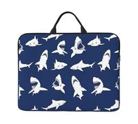 Various Sea Fish Pattern 14 Inches Laptop Sleeve Compatible Protective Case With Zipper Classic Portable Handle