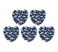 Various Sea Fish Pattern Car Air Freshener Hanging Incense Chips 5 Pack Automotive Scented Hanging Sheets for Car Home Auto Interior Decor Love Form,white-style
