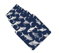 Various Sea Fish Pattern Car Air Fresheners Cards Set of 4 Pieces Personalized Car Fresheners Gifts for Men Women Auto Aromatherapy Tablets Hanging Scented Cards for Wardrobe Bathroom