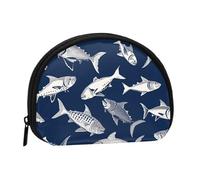 Various Sea Fish Pattern Coin Purse Personalized Coin Bag for Women Men Change Purse Small Wallets with Zipper Mini Shell Coin Pouch Outdoor Shopping Change Storage Bag Handbags Gifts
