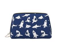 Various Sea Fish Pattern Leather Makeup Bag for Travel, Portable Cosmetic Organizer, Make Up Bag with Zipper