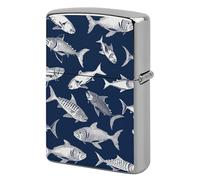 Various Sea Fish Pattern Lighter Case Metal Protective Cover with Double-Sided Art Design, Cool Lighters Pouch Shockproof Lighter Cover for Men Women Gifts, Lighters Not Included