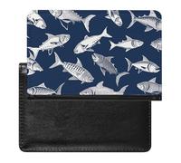 Various Sea Fish Pattern Passport Holder with 3 Card Slots, Portable PU Leather Travel Wallet, Slim Protective Cover for Passport, ID, Credit Cards
