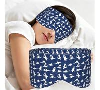 Various Sea Fish Pattern Print Travel Eye Mask Full Wrap Adjustable Darkness Sleep Headband