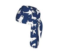 Various Sea Fish Pattern Printed Do Rag Cap, Quick Dry Mesh Cycling Cap Helmet Liner for Biking Running Hiking