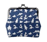 Various Sea Fish Pattern Printed Kiss Lock Coin Pouch Faux Leather Mini Clutch for Travel Shopping and Daily Outing