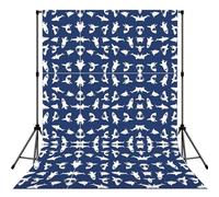 Various Sea Fish Pattern Printed Photography Drape, Foldable Polyester Background, Easy Hang Rod Pocket Studio Prop