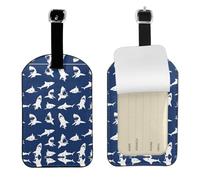 Various Sea Fish Pattern Printed PU Leather Bag Tag, Personalized Baggage Label, Privacy Flap ID Shield, for Vacation