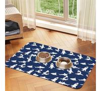 Various Sea Fish Pattern Printing Pet Absorbent Leather Tablecloth,Pet Absorbent Leather Mat,Tidy Feeding Area For Dogs, Cats,Pets