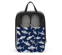 Various Sea Fish Pattern Shoe Bag Waterproof & Breathable Shoe Pouch for Travel, Portable Carry Case for Sports Sneakers, Gym, Vacation
