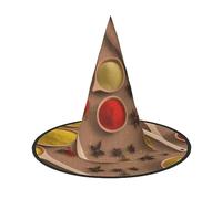 Various Seasoning Print Pattern Print Halloween Cone Witch Hat Cosplay for Wizards Masquerade Halloween Party Accessories.