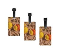 Various Seasonings Printed Patterns Print Fashion and Minimalist Luggage Label Suitcases Personalized Name Id Travel Identification Label with Adjustable Strap.