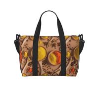 Various Seasonings Printed Patterns Print Large Travel Duffel Bag Foldable Lightweight Weekender Bags, Carry On Overnight Tote Bags, Gym Duffel Bags Hospital Bags Yoga Bags For Women Men, Black, One