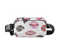 Various Sexy Lips Colored Fashion Crossbody Bag Waist Packs for Women Men Teenagers Multipurpose Crossbody Passport Bag with Adjustable Strap for Travel Shopping Running, Various Sexy Lips Colored,