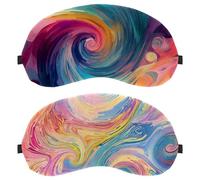 Various Shades Flowing Artistic Swirl Lines 2 Packs Eye Patch and Eye Masks Set, Light-Blocking, Soft, Breathable Sleep Mask Kit