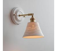 Various Shapes of Ceramic Wall Lamps, 180 Degree Adjustable Brass Wall Sconces, Japanese Style Retro Wall Lighting Fixtures, Interior Decoration Wall Light for Bedroom Bedside Doorway