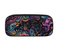Various Shapes of Colors Pencil Case Waterproof Leather Pencil Pouch Multi-purpose Aesthetic Makeup Bag Cute Pen Bag Large Cosmetic Bag for Office Stationery, Travel