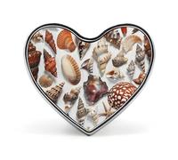 Various Shell Images Lapel Pin Heart Metal Brooch Pin with Secure Pinback Fashion Button Badge for Clothing, Hats, Bags Decoration