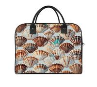 Various Shell Patterns Laptop Tote Bag Casual Travel Handbag Multi Pocket Shoulder Bags for Work Travel