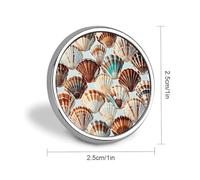 Various Shell Patterns Round Badge Personalized Metal Lapel Pin Badges Fit Clothing Bags Hat Humorous Printed Brooch Badge Party Decorations Accessories for Men Women