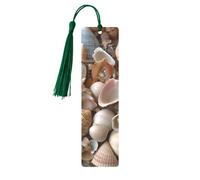 Various Shells Printed Metal Bookmarks M - Dark Green Lightweight Aluminium Book Marker for Books, Journals & Gifts, Ideal Book Lovers, Holiday Decor & Crafts
