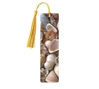 Various Shells Printed Metal Bookmarks M - Gold Lightweight Aluminium Book Marker for Books, Journals & Gifts, Ideal Book Lovers, Holiday Decor & Crafts