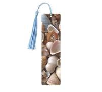 Various Shells Printed Metal Bookmarks M - Sky Blue Lightweight Aluminium Book Marker for Books, Journals & Gifts, Ideal Book Lovers, Holiday Decor & Crafts