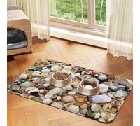 Various Shells Printing Pet Absorbent Leather Tablecloth,Pet Absorbent Leather Mat,Tidy Feeding Area For Dogs, Cats,Pets