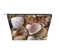 Various Shells Printing Trapezoid Makeup Bag for Women Girl Large Capacity Portable Travel Cosmetic Bag Makeup Pouch Organizer