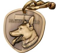 Various Shield Personalised Dog ID Tags For Pets Engraved，Belgian Malinois Custom Pure Copper Dog Tag