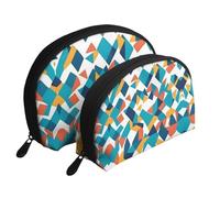 Various smiley faces Moon Cosmetic Bag, Travel Makeup Pouch, Portable Waterproof Cosmetic Pouch for Girls Women., Triangular Pattern, One Size