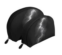 Various smiley faces Moon Cosmetic Bag, Travel Makeup Pouch, Portable Waterproof Cosmetic Pouch for Girls Women., Lightning, One Size