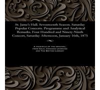 Various St. Jame's Hall. Seventeenth Season. Saturday Popular Concerts Various Multicolor