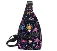 Various Stars Sparks and Snowflakes 4 Crossbody Bag with Adjustable Shoulder Strap, Shoulder Bag for Men and Women Sling Backpack for Travel, Cycling, Work, Sport