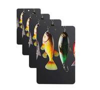 Various Type of Fishing Baits Car Air Freshener Cards for Women Men 4 Pack Cute Car Accessories Long Lasting Scent Car Diffuser Hanging Auto Aromatherapy Tablets Car Fresheners Gifts