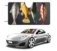 Various Type of Fishing Baits Car Windshield Sun Shade Keep Car Interior Cool 51"x28" Folding Front Window Sun Shade, Heat Shield for SUV, Truck, Blocks UV