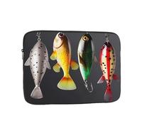 Various Type of Fishing Baits Laptop Case 10 inch, Shockproof Protective Computer Sleeve Cover Water Resistant Laptop Bag Carrying Tablet Cover Briefcase Handbags Gifts for Men Women