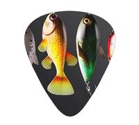 Various Type Of Fishing Baits Print Guitar Picks Personalized Novelty Guitar Plectrums For Electric Guitar Acoustic Guitar 12 Pack