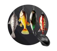 Various Type of Fishing Baits Round Mouse Pad Smooth Glide Gaming Mousepad Extra Density Portable Comfortable Mouse Mat for Desk, Home, Office 7.8x7.8 Inches