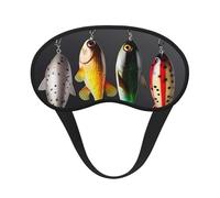 Various Type of Fishing Baits Sleep Mask for Women Men Eye Mask for Sleeping Light Blocking Sleeping Mask with Elastic Strap Blindfold for Flight Nap Soft Breathable Travel Eye Cover for Side Sleeper