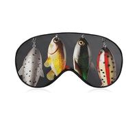 Various Type of Fishing Baits Sleeping Mask, Light Blocking Eye Mask, Comfortable and Soft, Eye Cover with Elastic Band, Suitable for Men and Women, Suitable for Travel/Sleeping