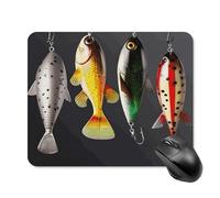 Various Type of Fishing Baits Square Mouse Pad Portable Computer Mousepad with Non-Slip Rubber Base 20 * 25cm Ultra-Thin Gaming Mouse Mat for Computer Laptop Office Desk Accessories