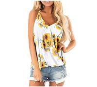 Various - YTao Tank Tops for Women,Women's Adjustable Blouses V Neck Floral Print Summer Sleeveless Casual Tank (S,Yellow)
