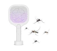 VariousHK Electric Fly Swatter Mini Bug Zapper 3000V Fly Zapper Racket Fly Killer Electric USB Rechargeable Mosquito Racket for Indoor & Outdoor (31 x 16cm)