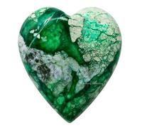 Variscite Crystal Heart Palm Stone - Pocket Massage Worry Stone for Natural Body Chakra Balancing, Reiki Healing and Crystal Grid