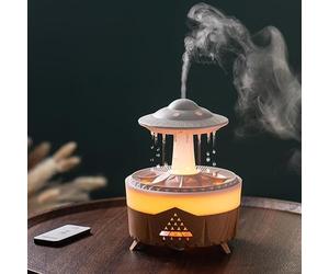VarityMart UFO Cloud Rain Drop Humidifier - Noiseless Ultrasonic Aromatherapy Diffuser with Remote Control, Cool Mist Air Purifier for Home, Office & Bedroom - 200ml+ Capacity