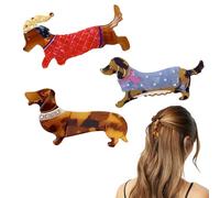 VARKAGE Pack of 3 Dachshund Hair Clips, Funny Halloween Hair Clip, Large Non-Slip Hair Clips for Women and Girls, for All Occasions and Dachshund Lovers