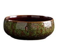 Varku Lotus Bowl Planter,Ceramic Planter Kiln Glazed Green, for Water Plants, Versatile Teawash Basin, Small Decorative Fish Tank, Elegant Fruit Bowl, Ideal for Indoor Tabletop Decor, Household Use