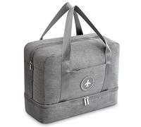 VARLIVOO Gym Bag for Men Women Duffel Bag Handbag with Shoes Compartment Wet Pocket Lightweight Travel Yoga Sports Hiking Vacation Waterproof Polyester Shoulder Bag Grey