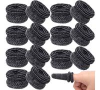 VARMDUKKE 14PCS Finger Bandages for Finger Tips, Breathable Finger Cots Finger Protectors for Wounds, Elastic Finger Gloves Thumb Covers for Garden, Kitchen, Sculpture -Black